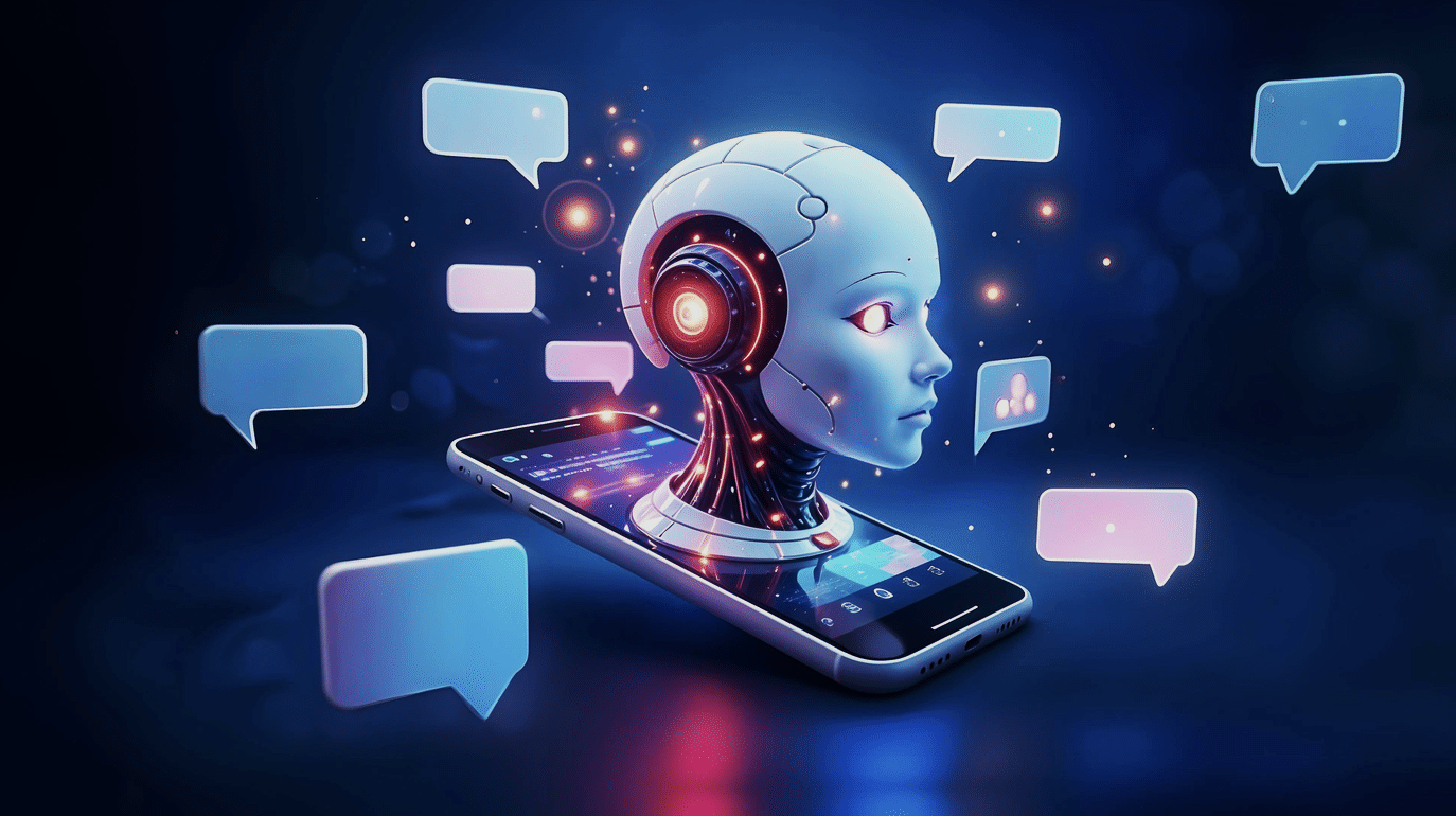 Futuristic AI Chatbot Mobile Phone